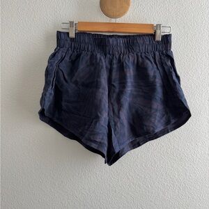 Left On Friday Womens Navy Purple High Leg Shorts
